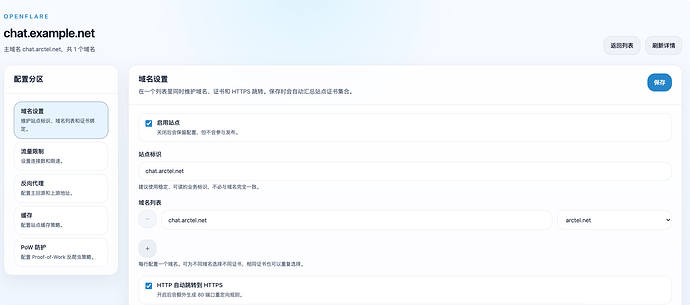 OpenFlare 反代路由详情